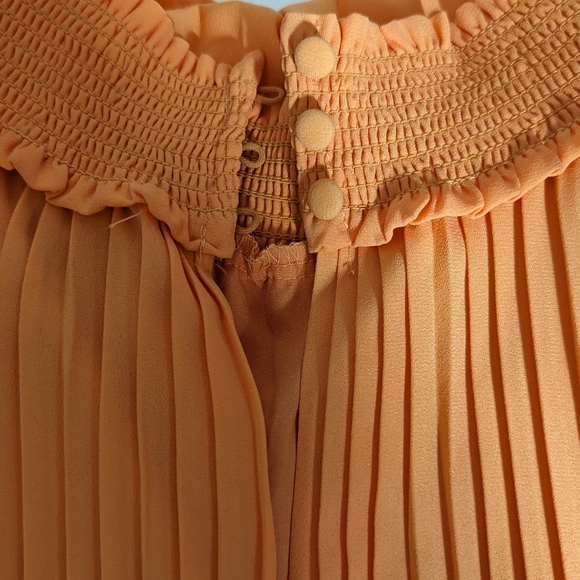 Nanette Lepore Accordian pleated melon Cocktail dress sz 14 NEW - Picture 6 of 10